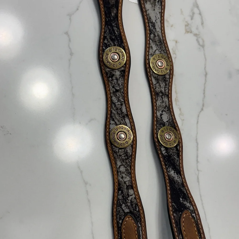 Nocona Brown Leather Kids Belt Pair with Brass Buckles